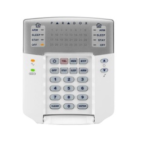 Tastatura Paradox LED K32+ -32 zone, pe fir compatibilitate: SP, MG Stay D LED -uri indicatoare separate de stare pentru 2 parti