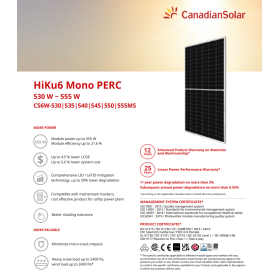 Panou Solar Fotovoltaic Monocristalin HiKu6 Mono PERC CS6W-555MS Si...