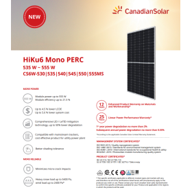 Panou Solar Fotovoltaic Monocristalin HiKu6 Mono PERC CS6W-550MS Si...
