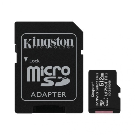 Kingston 512GB micSDXC Canvas Select Plus 100R A1 C10 Card + ADP