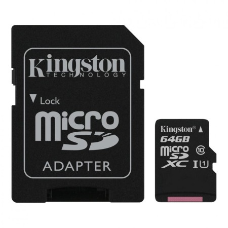 Kingston 64GB micSDXC Canvas Select Plus 100R A1 C10 Card + ADP