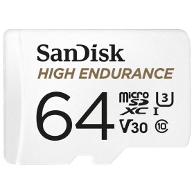 SanDisk High Endurance microSDXC 64GB + SD Adapter - for dash cams & home monitoring, up to 5,000 Hours, Full HD / 4K videos, up
