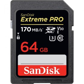 SanDisk Extreme PRO 64GB SDXC Memory Card + 2 years RescuePRO Deluxe up to 200MB/s & 90MB/s Read/Write speeds, UHS-I, Class 10, 