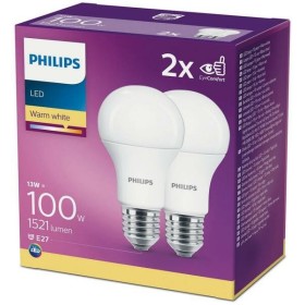 2 Becuri LED Philips A60, EyeComfort, E27, 13W (100W), 1521 lm ,lum...