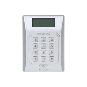 Cititor standalone cu tastatura si card proximitate Hkvision DS-K1T802E, suporta cartele EM 125Khz, capacitate 3000 carduri si 1