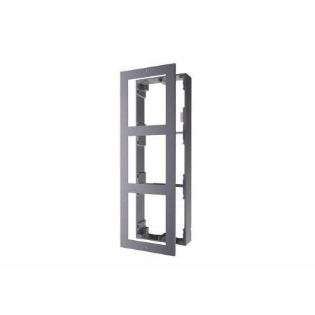 Panou frontal pentru 3 module videointerfon modular Hikvision DS-KD-ACW3 permite conectarea a 3 module de videointerfon modular 