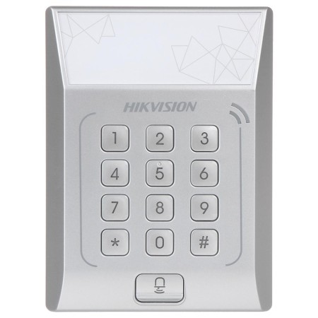 Cititor standalone cu tastatura si card de proximitate Hikvision, DS- K1T801M suporta cartele MIFARE, Capacitate 3000 cartele, A