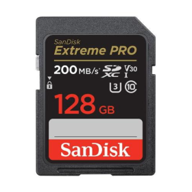 SanDisk Extreme PRO 128GB SDXC Memory Card + 2 years RescuePRO Deluxe up to 200MB/s & 90MB/s Read/Write speeds, UHS-I, Class 10,