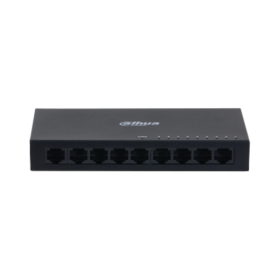 Switch Dahua 9 porturi, unmanaged, Interfata: Port 1-8: 8 × RJ-45 10/100 Mbps, Port 9: 1 × RJ-45 10 M/100 M/1000 Mbps (uplink), 