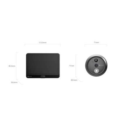 Vizor electronic Ezviz cu sonerie  CS-HP4 Senzor camera: 1/3" Progressive Scan CMOS Lentila:  2.0 mm @ F2.2, visual angle (diago