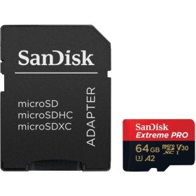 SanDisk Extreme PRO microSDXC 64GB + SD Adapter + 2 years RescuePRO Deluxe up to 200MB/s & 90MB/s Read/Write speeds A2 C10 V30 U