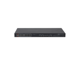 Dahua Managed switch 16 porturi PFS4218-16ET-240, Interfata: 16 x RJ45 - 10/100 Base-T (14 PoE (802.3af/at) + 2 Hi-PoE / PoE (80