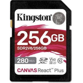 Kingston 256GB SDXC Canvas React Plus SDXC UHS-II 280R/150W U3 V60