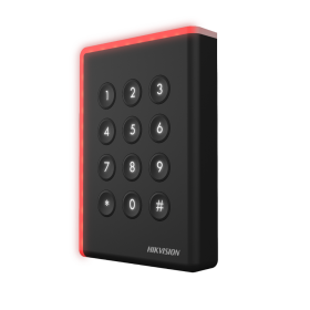 Cititor card cu tastatura Hikvision DS-K1108AEK, citeste carduri EM 125 KHz, distanta citire: ≤ 50 mm, comunicare: RS-485, Wiega