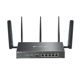 "Omada 4G+ Cat6 AX3000 Gigabit VPN Router PORT: 1× Gigabit SFP WAN/LAN Port, 1× Gigabit RJ45 WAN Port, 4× Gigabit WAN/LAN RJ45 P