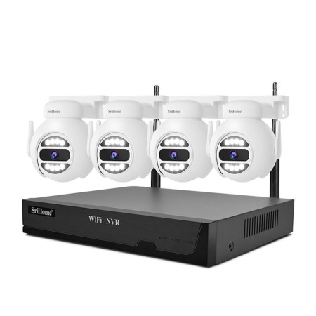 Sistem de supraveghere video 4 camere wireless 5MP SriHome NVS001E-...