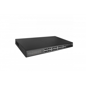 LevelOne GES-2128P  Hilbert 28-Port Gigabit PoE Smart Lite Switch, 24 PoE Outputs, 4 x Gigabit SFP/RJ45 Combo, 802.3at/af PoE, 3