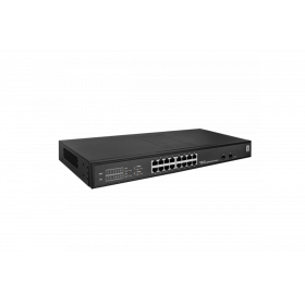 LevelOne GES-2118P Hilbert 18-Port Gigabit PoE Smart Lite Switch, 16 PoE Outputs, 2 x Gigabit SFP, 802.3at/af PoE, 230W PoE Powe