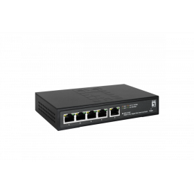 LevelOne GES-2105P Hilbert 5-Port Gigabit PoE Smart Lite Switch, 802.3at/af PoE,  4 PoE Outputs, 60W PoE Power Budget , 160 x 95