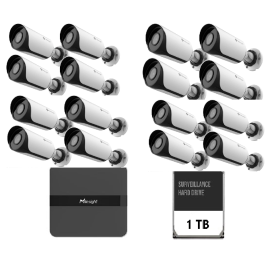 Kit supraveghere video Milesight 16 buc camera Bullet MS-C2964-UPD + 1buc NVR MS-N5016-PE
