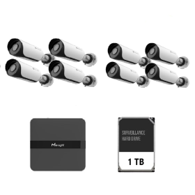 Kit supraveghere video Milesight 8 buc camera MS-C2964-UPD + 1 buc NVR MS-N1008-UPC