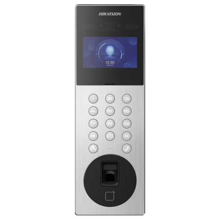 Post exterior videointerfon IP Hikvision DS-KD9203-ME6, recunoastere faciala, pin, card, 10000 de utilizatori, ecran LCD 800 × 4