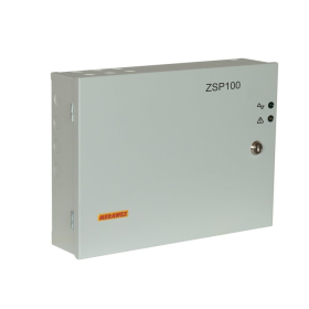 Sursa de alimentare pentru sisteme de detectie incendiu 24V/4A in cutie metalica Merawex ZSP100-4A-07, loc pentru 2 acumulatori,