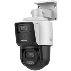 Camera de supraveghere IP TandemVu 4MP+4MP 4X POE PTZ Hikvision DS-2SE3C404MWG-E/14, lentila bullet fixa: 2.8mm lentila PTZ vari