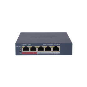 Switch PoE Hikvision DS-3E1105P-EI/M(V2), 4 × 10/100 Mbps PoE port,1 × 10/100 Mbps RJ45 port, Total PoE Power Budget 45W, Suppor