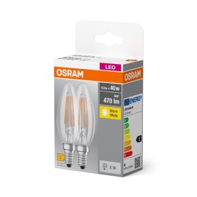2 Becuri LED Osram Base Classic B, E14, 4W (40W), 470 lm, lumina ca...