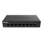 D-Link Switch DGS-108GL, 8 porturi Gigabit, Capacity 16Gbps, desktop, faramanagement, metal, negru, fara ventilator, D-link Gree