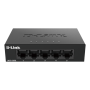 D-Link Switch DGS-105GL, 5 porturi Gigabit, Capacity 10Gbps, desktop, faramanagement, metal, negru, fara ventilator, D-Link Gree