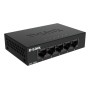 D-Link Switch DGS-105GL, 5 porturi Gigabit, Capacity 10Gbps, desktop, faramanagement, metal, negru, fara ventilator, D-Link Gree