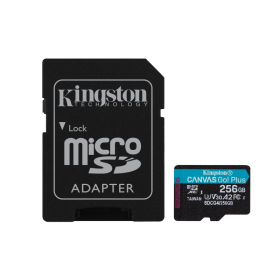 KINGSTON 256GB microSDXC Canvas Go Plus Gen4 200MB/s A2 U3 V30 Card + Adapter