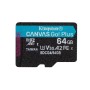 KINGSTON 64GB microSDXC Canvas Go Plus Gen4 200MB/s A2 U3 V30 Card + Adapter