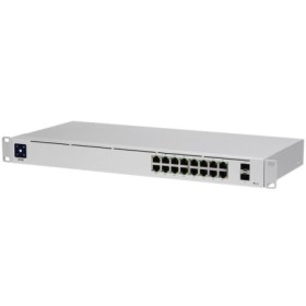 Ubiquiti USW-16-PoE 16-port Layer 2 PoE switch, 8 x GbE PoE+, 8 x GbE ports, 2 x 1G SFP ports, 42W total PoE Power, fanless, sil