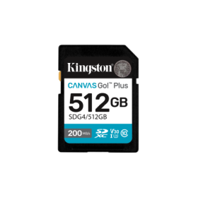 KINGSTON 512GB SDXC Canvas Go Plus Gen4 200MB/s C10 UHS-I U3 V30