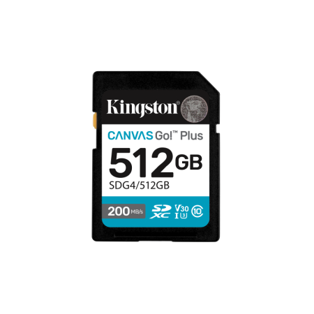 KINGSTON 512GB SDXC Canvas Go Plus Gen4 200MB/s C10 UHS-I U3 V30