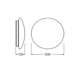 Plafoniera LED Ledvance SURFACE CIRCULAR 500 POWER SELECT, 42/30/19...