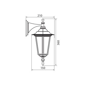 Aplica tip felinar Vivalux MARIBOR DOWN, E27, max. 1x60W, IP44, 210...
