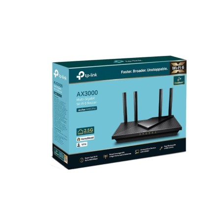 TP-Link Wireless Router, ARCHER AX55 PRO dual band AX3000 5 GHz: 2402 Mbps (802.11ax), 2.4 GHz: 574 Mbps(802.11ax), Standard and