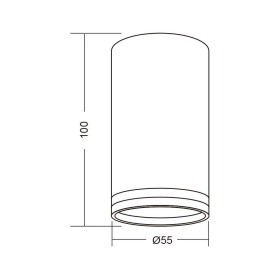 Spot Vivalux ROUND KING, GU10, max. 35W, IP20, Ø55x100mm, Negru, be...