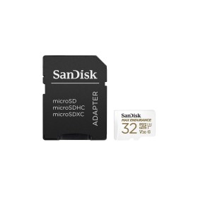SanDisk High Endurance microSDHC 32GB + SD Adapter - for dash cams & home monitoring, up to 2,500 Hours, Full HD / 4K videos, up
