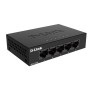 D-Link Switch DGS-105GL, 5 porturi Gigabit, Capacity 10Gbps, desktop, faramanagement, metal, negru, fara ventilator, D-Link Gree