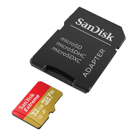 SanDisk Extreme microSDXC 128GB + SD Adapter + 1 year RescuePRO Deluxe up to 190MB/s & 90MB/s Read/Write speeds A2 C10 V30 UHS-I