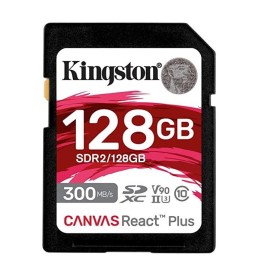 Kingston 128GB Canvas React Plus SDXC UHS-II 300R/260W U3 V90 for Full HD/4K/8K