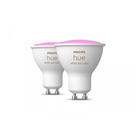 2 Becuri LED RGB inteligente Philips Hue Spot, Bluetooth, GU10, 4.3...