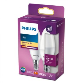 2 Becuri LED Philips B35, EyeComfort, E14, 5W (40W), 407 lm ,lumina...