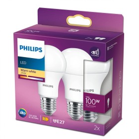 2 Becuri LED Philips A60, EyeComfort, E27, 13W (100W), 1521 lm, lum...